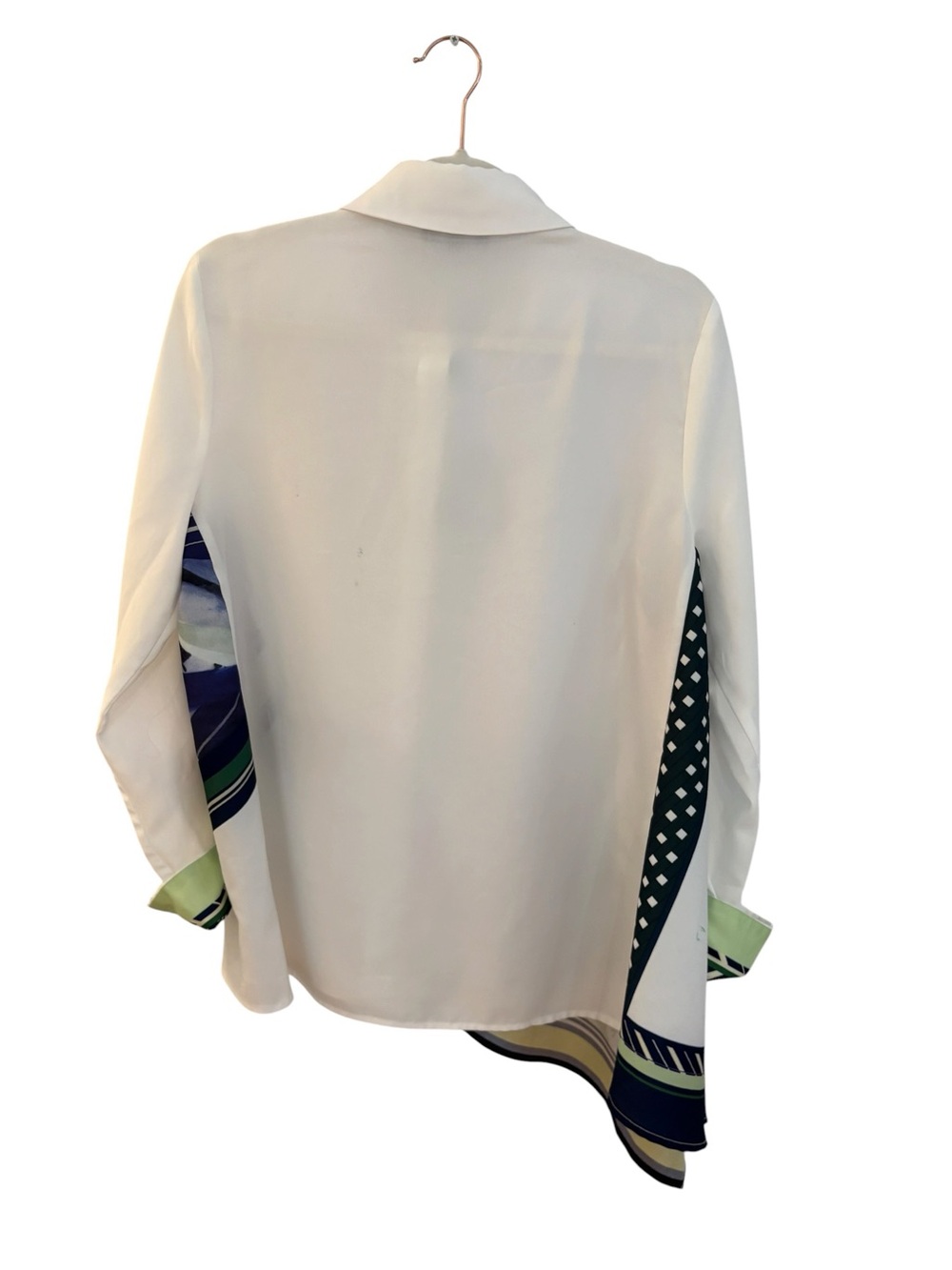 Gracia Asymmetrical Art Print Button-Up Blouse Size M - Picture 8 of 15